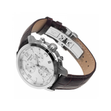 Buy Shop Tissot PRC 200 Chronograph Silver Dial Brown Leather Strap Watch For Men - T055.417.16.037.00 USA Online