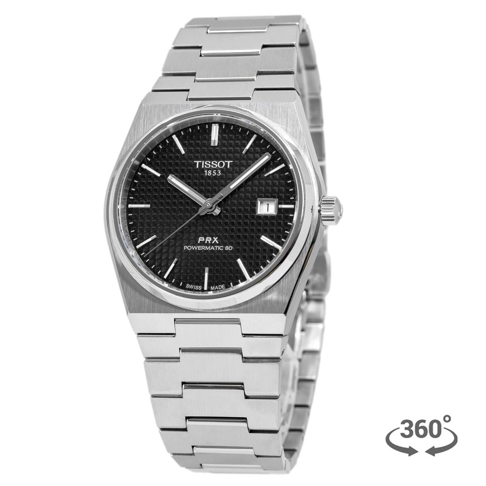 Buy Shop Tissot PRX Powermatic 80 Black Dial Silver Steel Strap Watch for Men - T137.407.11.051.00 USA Online