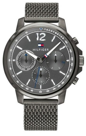 Buy Shop Tommy Hilfiger London Chronograph Grey Dial Grey Mesh Bracelet Watch for Men - 1791530 USA Online