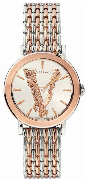 Buy Shop Versace Virtus Quartz White Dial Two Tone Steel Strap Watch for Women - VEHC00519 USA Online
