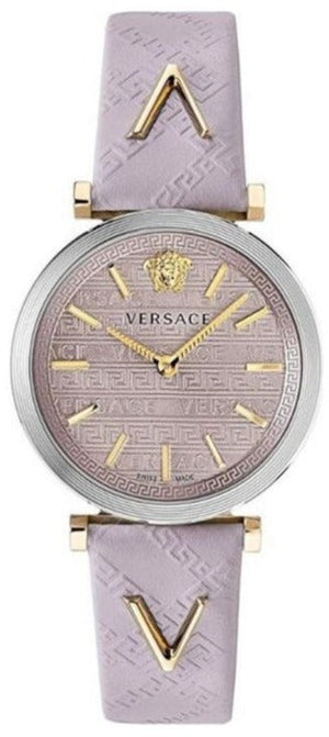Buy Shop Versace V-Twist Quartz Purple Dial Purple Leather Strap Watch for Women - VELS00219 USA Online