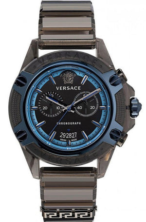 Buy Shop Versace icon Active Chronograph Black Dial Black Silicone Strap Watch For Men - VEZ700622 USA Online