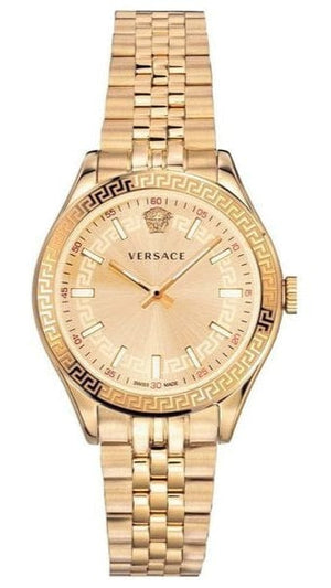 Buy Shop Versace Virtus Quartz Gold Dial Gold Steel Strap Watch for Women - VEHU00720 USA Online