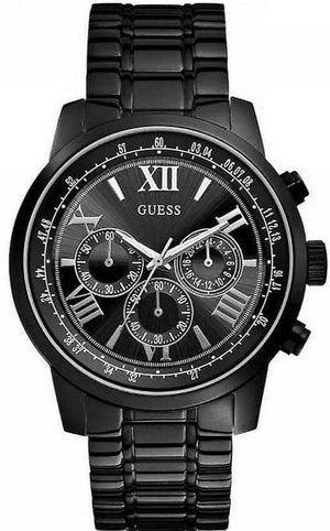 Buy Shop Guess Horizon Chronograph Black Dial Black Steel Strap Watch For Men - W0379G2 USA Online