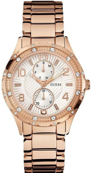 Buy Shop Guess Siren Diamonds White Dial Rose Gold Steel Strap Watch for Women - W0442L3 USA Online
