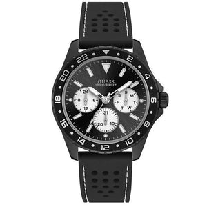Buy Shop Guess Odyssey Quartz Black Dial Black Silicone Strap Watch For Men - W1108G3 USA Online
