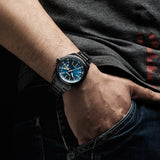 Buy Shop Citizen Eco Drive Blue Dial Black Steel Strap Watch For Men - AW0024-58LB USA Online