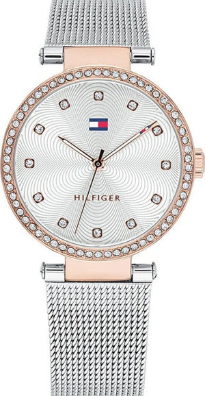Buy Shop Tommy Hilfiger Lynn Quartz Silver Dial Silver Mesh Bracelet Watch For Women - 1781863 USA Online