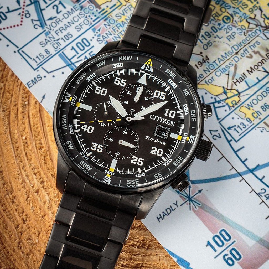 Buy Shop Citizen Sports Eco Drive Black Dial Black Steel Strap Watch For Men - CA0695-84E USA Online