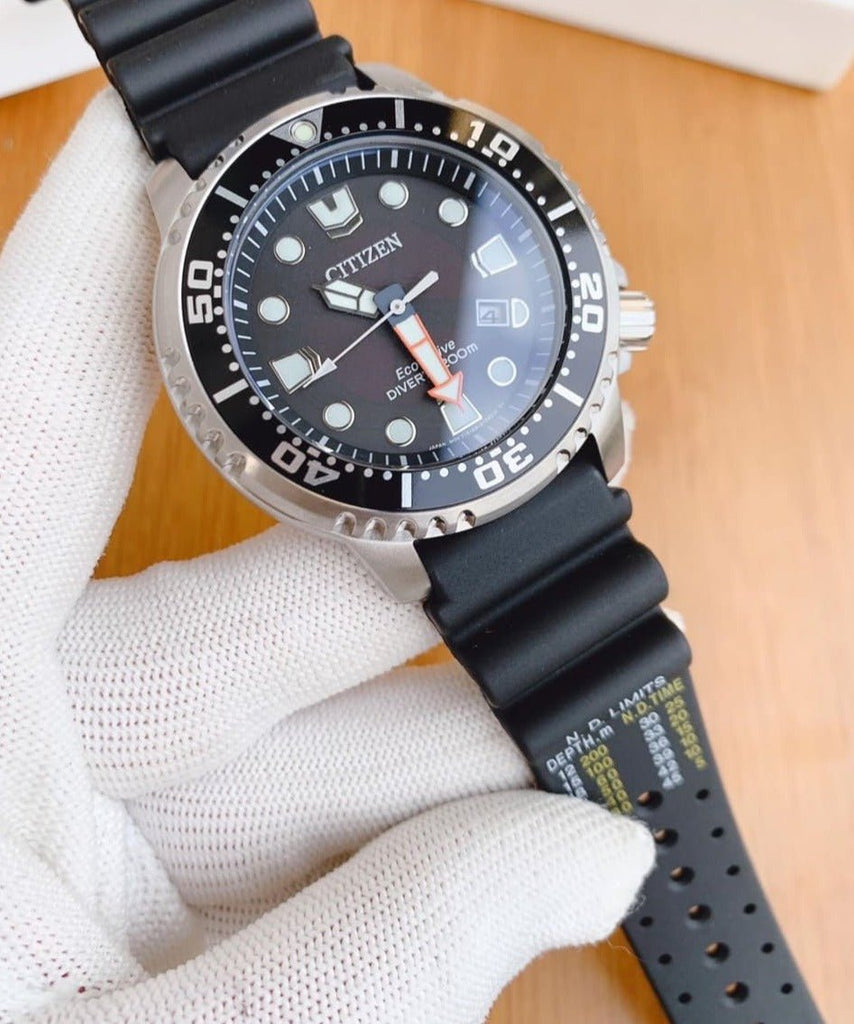 Buy Shop Citizen Eco Drive Pro Master Diver Black Dial Black Steel Strap Watch For Men - BN0150-28E USA Online