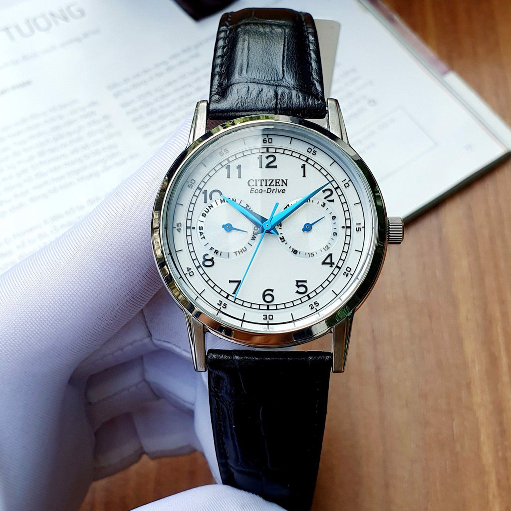 Buy Shop Citizen Eco Drive Silver Dial Black Leather Strap Watch For Men - AO9000-06B USA Online