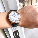 Buy Shop Citizen Watch Eco Drive Day & Date White Dial Black Leather Strap Watch For Men - AO9003-16A USA Online