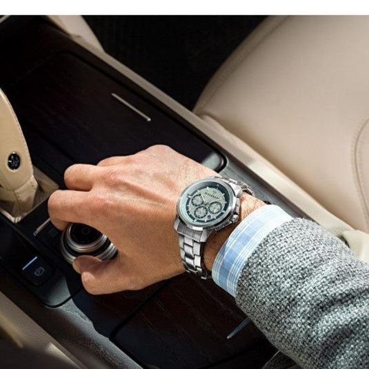 Buy Shop Maserati Successo Chronograph Silver Dial Silver Steel Strap Watch For Men - R8873621006 USA Online