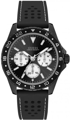 Buy Shop Guess Odyssey Quartz Black Dial Black Silicone Strap Watch For Men - W1108G3 USA Online