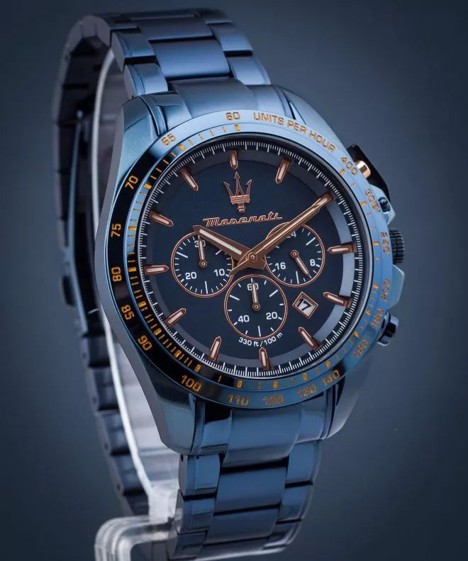 Buy Shop Maserati Traguardo Chronograph Blue Dial Blue Steel Strap Watch For Men - R8873612054 USA Online