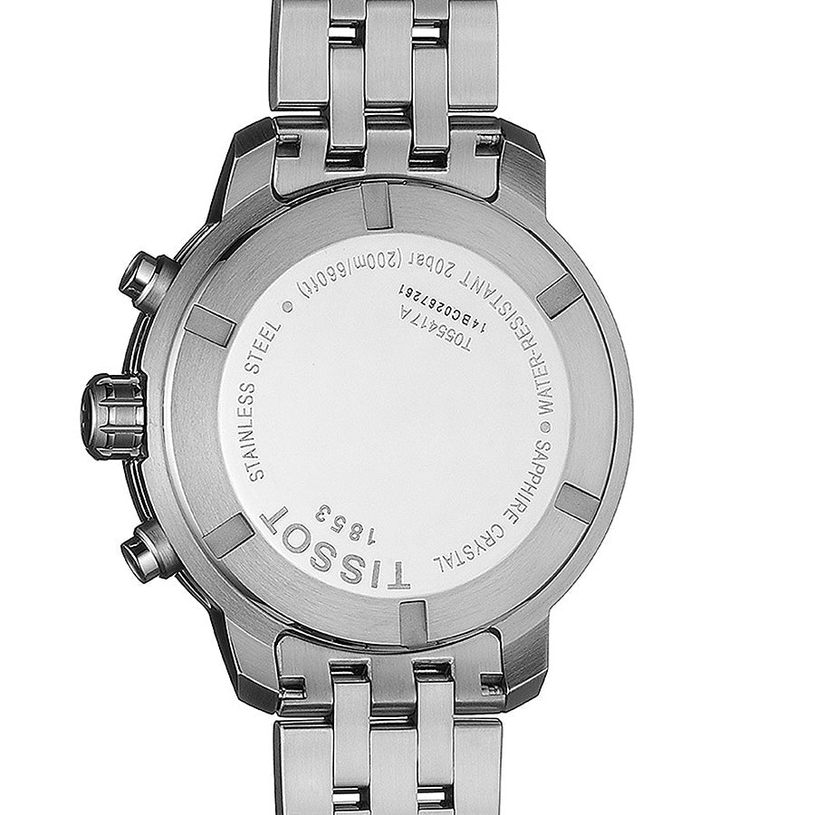 Buy Shop Tissot PRC 200 Chronograph Black Dial Silver Steel Strap Watch For Men - T055.417.11.057.00 USA Online