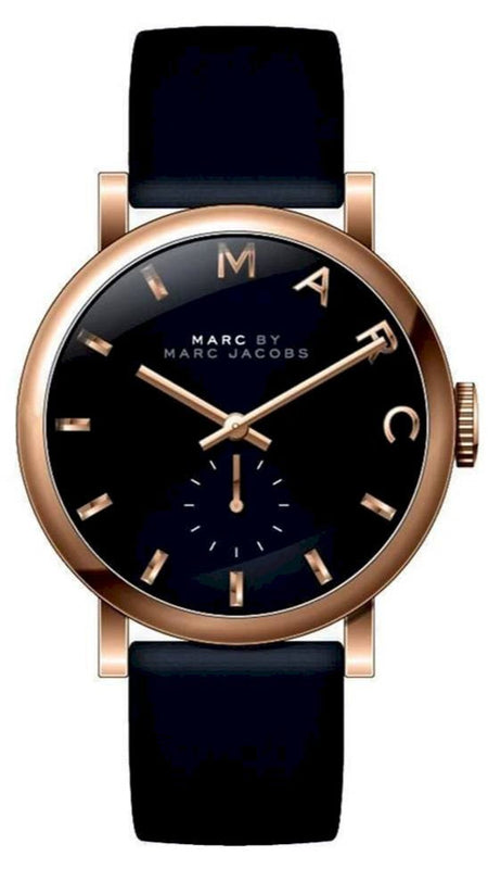 Buy Shop Marc Jacobs Baker Black Dial Black Leather Strap Watch for Women - MBM8633 USA Online