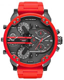 Buy Shop Diesel Mr Daddy 2.0 Chronograph Black Dial Red Silicone Strap Watch For Men - DZ7370 USA Online