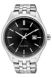 Citizen Eco Drive Black Dial Silver Steel Strap Watch For Men - BM7250-56E