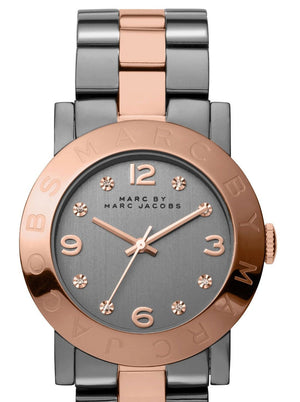 Buy Shop Marc Jacobs Amy Grey Dial Two Tone Steel Strap Watch for Women - MBM8597 USA Online