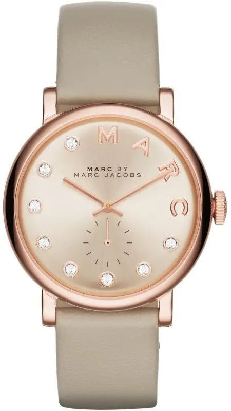 Buy Shop Marc Jacobs Baker Rose Gold Dial Grey Leather Strap Watch for Women - MBM1400 USA Online
