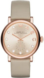 Buy Shop Marc Jacobs Baker Rose Gold Dial Grey Leather Strap Watch for Women - MBM1400 USA Online