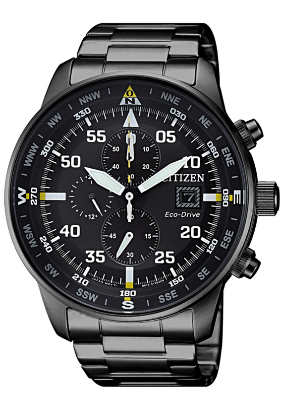 Buy Shop Citizen Sports Eco Drive Black Dial Black Steel Strap Watch For Men - CA0695-84E USA Online