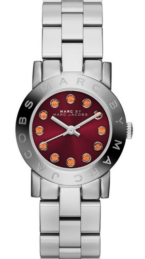 Buy Shop Marc Jacobs Amy Red Dial Silver Steel Strap Watch for Women - MBM3335 USA Online