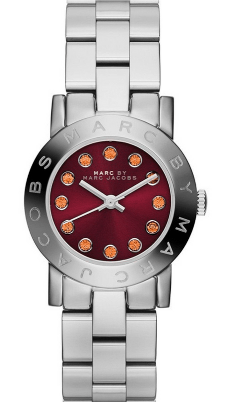 Buy Shop Marc Jacobs Amy Red Dial Silver Steel Strap Watch for Women - MBM3335 USA Online