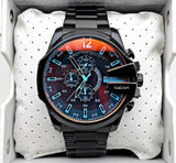 Buy Shop Diesel Mega Chief Chronograph Black Dial Black Steel Strap Watch For Men - DZ4318 USA Online