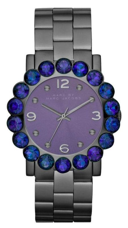 Buy Shop Marc Jacobs Amy Purple Dial Black Steel Strap Watch for Women - MBM3224 USA Online