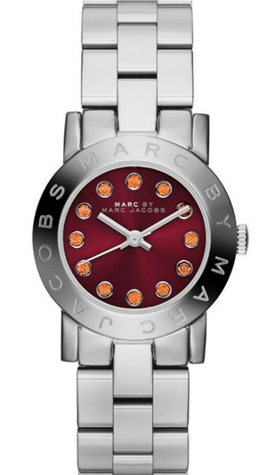 Buy Shop Marc Jacobs Amy Red Dial Silver Steel Strap Watch for Women - MBM3333 USA Online