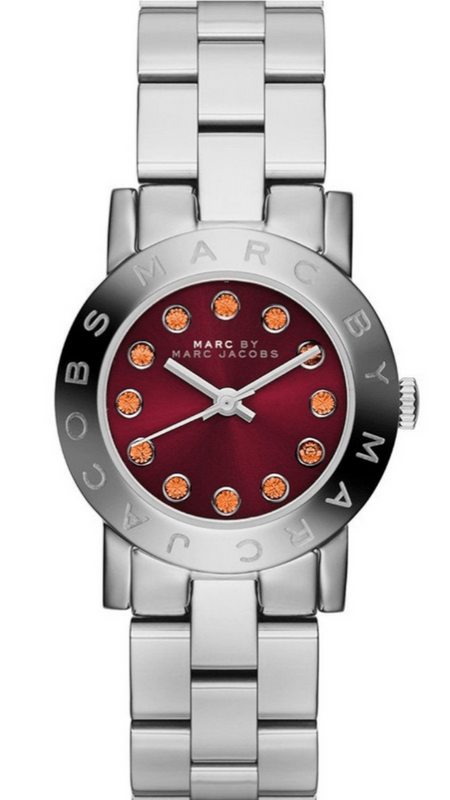 Buy Shop Marc Jacobs Amy Red Dial Silver Steel Strap Watch for Women - MBM3333 USA Online