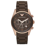 Emporio Armani Sport Chronograph Brown Dial Brown Steel Watch For Men - AR5890