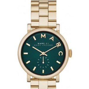 Buy Shop Marc Jacobs Baker Green Dial Gold Steel Strap Watch for Women - MBM3245 USA Online