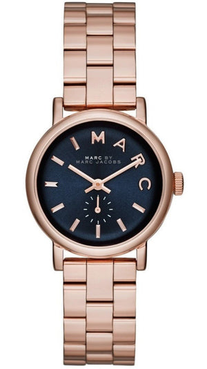 Buy Shop Marc Jacobs Baker Navy Blue Dial Rose Gold Steel Strap Watch for Women - MBM3332 USA Online