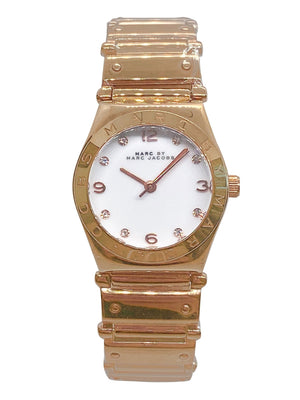 Buy Shop Marc Jacobs Amy White Dial Rose Gold Steel Strap Watch for Women - MBM8559 USA Online