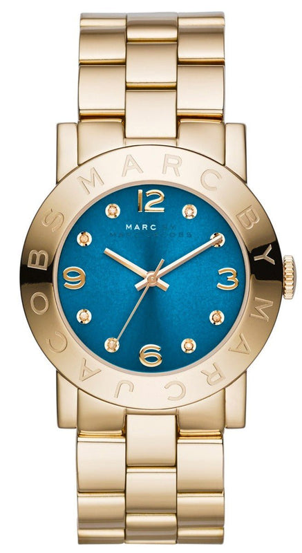 Buy Shop Marc Jacobs Amy Blue Dial Gold Steel Strap Watch for Women - MBM3303 USA Online
