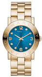 Buy Shop Marc Jacobs Amy Blue Dial Gold Steel Strap Watch for Women - MBM3303 USA Online
