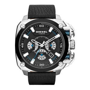 Buy Shop Diesel BAMF Chronograph Black Dial Black Leather Strap Watch For Men - DZ7345 USA Online