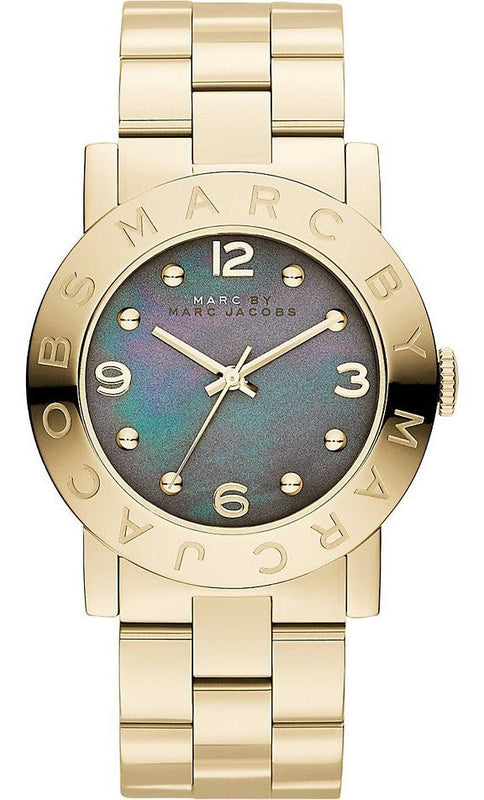 Buy Shop Marc Jacobs Amy Black Dial Gold Steel Strap Watch for Women - MBM3273 USA Online