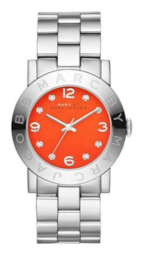 Buy Shop Marc Jacobs Amy Red Dial Silver Steel Strap Watch for Women - MBM3302 USA Online