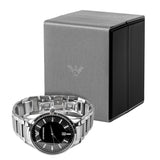 Emporio Armani Renato Quartz Black Dial Silver Steel Strap Watch For Men - AR11181