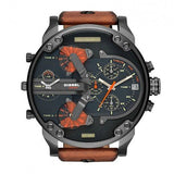 Buy Shop Diesel Mr Daddy 2.0 Chronograph Black Dial Brown Leather Strap Watch For Men - DZ7332 USA Online