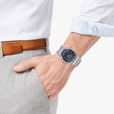 Buy Shop Salvatore Ferragamo Sapphire Blue Dial Silver Steel Strap Watch for Men - SFHP006-20 USA Online