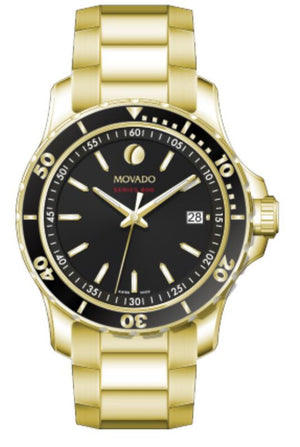 Buy Shop Movado Series 800 Black Dial Gold Steel Strap Watch For Men - 2600145 USA Online