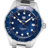 Buy Shop Tag Heuer Aquaracer Diamonds Blue Dial Silver Steel Strap Watch for Women - WAY131L.BA0748 USA Online