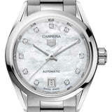 Buy Shop Tag Heuer Carrera Diamonds Mother of Pearl Dial Silver Steel Strap Watch for Women - WBN2412.BA0621 USA Online