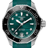 Buy Shop Tag Heuer Aquaracer Professional 300 Automatic Diamonds Green Dial Green Rubber Strap Watch for Women - WBP231G.FT6226 USA Online