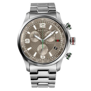 Buy Shop Gucci G Timeless Chronograph Grey Dial Silver Steel Strap Watch For Men - YA126238 USA Online